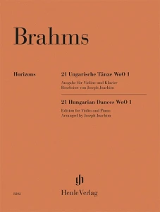 Johannes Brahms: 21 Hungarian Dances WoO 1 edition for Violin and Piano - tańce węgierskie - nuty na skrzypce z fortepianem