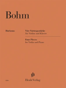 Carl Bohm: Four Pieces for Violin and Piano - cztery utwory - nuty na skrzypce z fortepianem