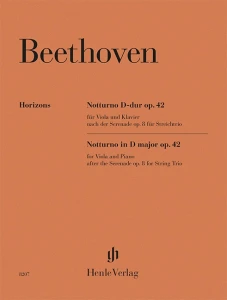 Ludwig van Beethoven: Notturno D major op. 42 for Viola and Piano - nokturn D-dur na motywie Serenady op. 8 - nuty na altówkę z fortepianem