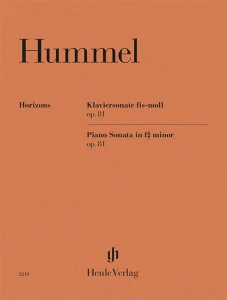 Johann Nepomuk Hummel: Piano Sonata f sharp minor op. 81 - sonata fortepianowa Fis-moll - nuty na fortepian