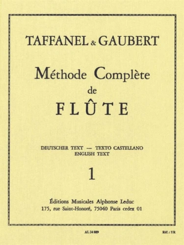 Paul Taffanel, Philippe Gaubert: Methode Complete de Flute Volume 1 - szkoła gry na flecie poprzecznym