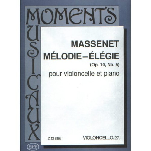 Jules Massenet: Melodie Elegie op. 1 nr 5 - nuty na wiolonczelę z fortepianem