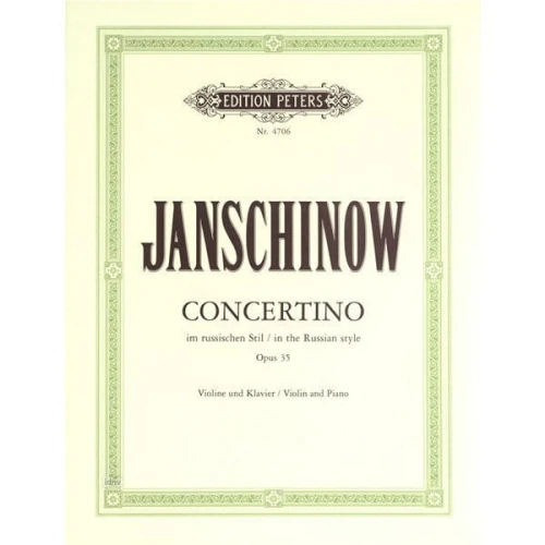 Aleksiej Jańszynow - Concertino w rosyjskim stylu op. 35 - nuty na skrzypce z fortepianem
