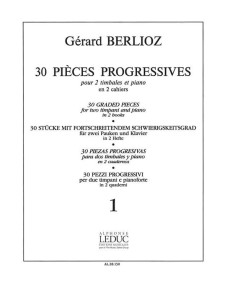 Gérard Berlioz: 30 Pieces Progressives pour 2 timbales et piano Volume 1 - nuty na kotły i fortepian