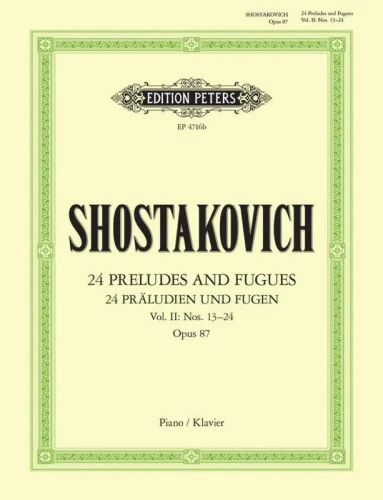 Dmitrij Szostakowicz: 24 Preludes and Fugues op. 87 Book 2 Nos. 13-24 - 24 preludia i fugi część 2 numer 13-24 - nuty na fortepian solo