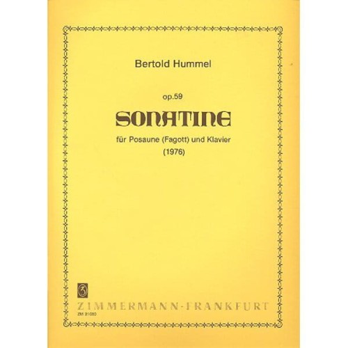 Bertold Hummel - Sonatine op. 59 fur Posaune (Fagott) und Klavier (1976) - nuty na puzon (fagot) z fortepianem