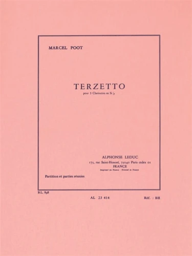 Marcel Poot: Terzetto pour 3 Clarinette en Sib - nuty na trio klarnetowe
