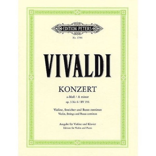 Koncert a-moll L'Estro armonico op. 3 nr 6 (RV 356) na skrzypce, orkiestrę smyczkową i b.c. - Antonio Vivaldi
