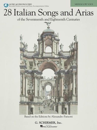28 Italian Songs And Arias Of The 17th And 18th Centuries - Medium Low Voice (+ audio online) - nuty na głos z fortepianem