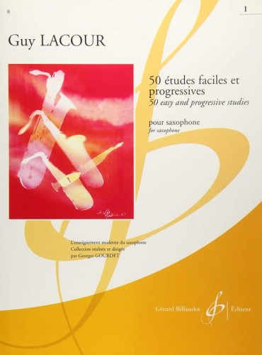 Guy Lacour: 50 Etudes Faciles et Progressives pour Saxophone Volume 1 - etiudy na saksofon dla początkujących