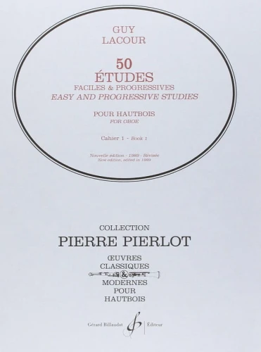 Guy Lacour: 50 Etudes Faciles et Progressives pour Hautbois Volume 1 - etiudy na obój dla początkujących