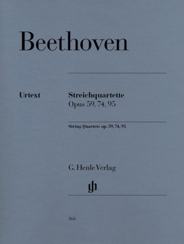 Ludwig van Beethoven: Streichquartette - String Quartets - Paul Mies - pięć kwartetów smyczkowych op. 59 (1, 2, 3), op. 74, op. 95 - nuty na kwartet smyczkowy