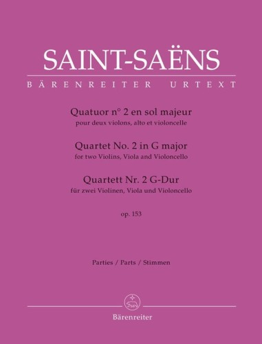 Camille Saint-Saens, Fabien Guilloux: Quartet for two Violins, Viola and Violoncello no. 2 in G major op. 153 - nuty na kwartety smyczkowe
