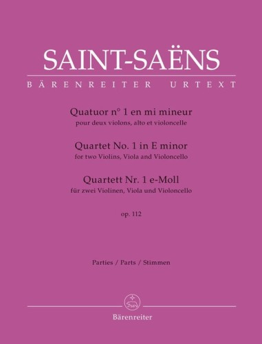 Camille Saint-Saens, Fabien Guilloux: Quartet for two Violins, Viola and Violoncello no. 1 in E minor op. 112 - nuty na kwartety smyczkowe
