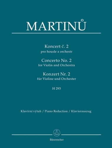 Bohuslav Martinu: Concerto No. 2 for Violin and Orchestra H 293 - II Koncert skrzypcowy - nuty na skrzypce i fortepian