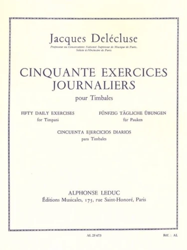 Jacques Delécluse: Cinquante Exercices Journaliers pour Timbales - 50 codziennych ćwiczeń na kotły