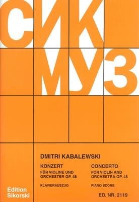 Dmitrij Kabalewski: Konzert fur Violine und Orchester op. 48 - Concerto for Violin and Orchestra - nuty na skrzypce i fortepian