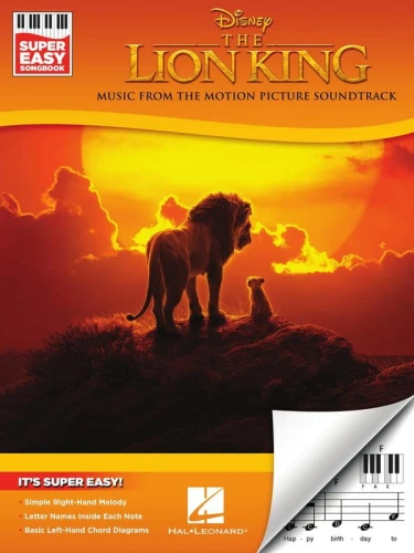 Super Easy Songbook: The Lion King (Disney 2019) - proste nuty literowe na pianino lub keyboard do piosenek z filmu Król Lew - Elton John, Hans Zimmer, Tim Rice
