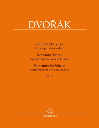 Antonin Dvorak (Dworzak): Romantic Pieces op. 75 for Viola and Piano - nuty na altówkę i fortepian