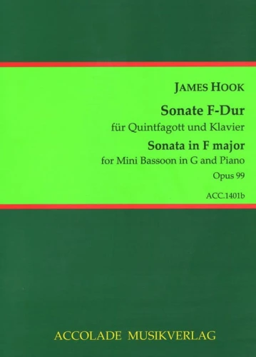 James Hook: Sonate F-Dur op. 99 fur Quintfagott und Klavier - nuty na fagottino i fortepian