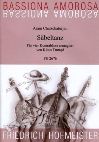 Aram Chaczaturian: Sabeltanz fur vier Kontrabasse - Taniec z szablami z baletu Gajane - nuty na cztery kontrabasy - Klaus Trumpf