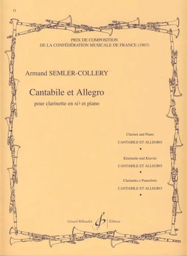 Armand Semler-Collery: Cantabile et Allegro pour Clarinette en Sib et piano - nuty na klarnet i fortepian