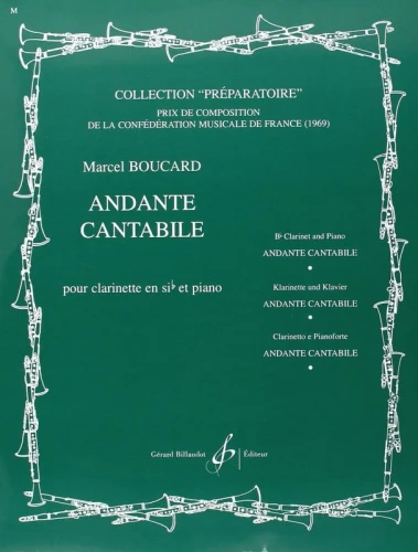 Marcel Boucard: Andante Cantabile pour Clarinette en Sib et piano - nuty na klarnet i fortepian