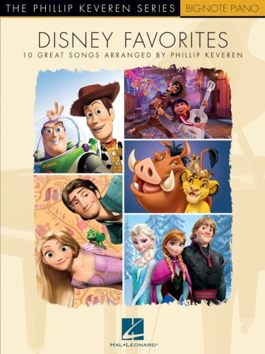 The Phillip Keveren Series: Disney Favorites (Big-Note Piano) - 16 piosenek z filmów Disneya - nuty na fortepian dla początkujących