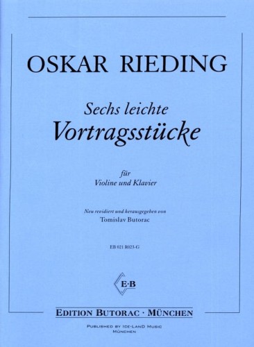 Oscar Rieding: 6 Leichte Vortragsstucke - 6 easy pieces - 6 łatwych utworów na skrzypce i fortepian - Tomislav Butorac