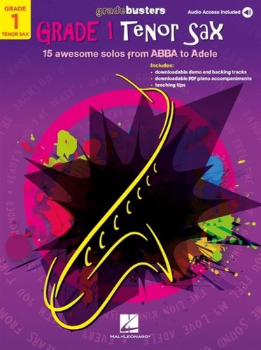 Gradebusters: Grade 1 Tenor Saxophone - 15 awesome solos from ABBA to Adele (+ audio online) - nuty na saksofon tenorowy z fortepianem