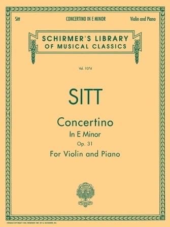 Hans Sitt: Concertino in E Minor op. 31 for Violin and Piano - Concertino e-moll - nuty na skrzypce i fortepian