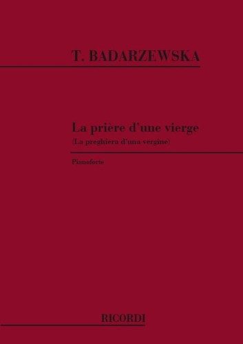 Tekla Bądarzewska-Baranowska: La Preghiera d’una Vergine - Modlitwa Dziewicy op. 4 - nuty na fortepian solo