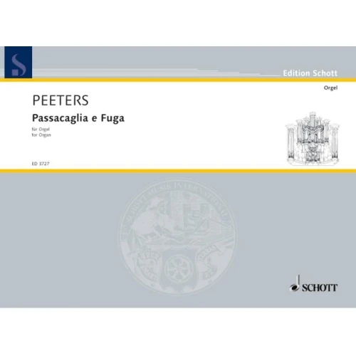 Flor Peeters: Passacaglia e Fuga op. 42 - Passacaglia i fuga - nuty na organy