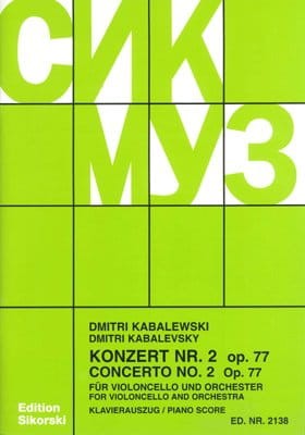Dmitrij Kabalewski: Koncert wiolonczelowy nr 2 op. 77 - nuty na wiolonczelę i fortepian