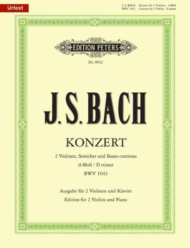 Jan Sebastian Bach - Konzert 2 Violinen, Streicher und Basso continuo d-Moll BWV 1043 - nuty na dwoje skrzypiec z fortepianem - Wilhelm Weismann, David Oistrakh