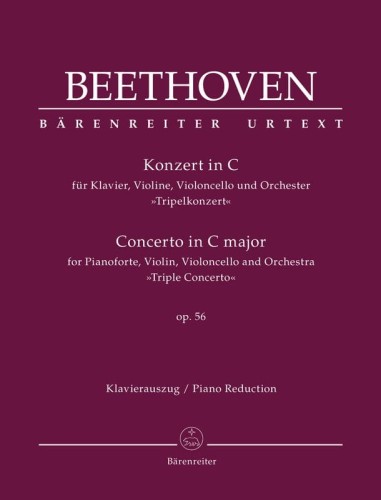 Ludwig van Beethoven: Concerto in C major for Pianoforte, Violin, Violoncello and Orchestra op. 56 'Triple Concerto' - Koncert 'Potrójny' na fortepian, skrzypce, wiolonczelę i orkiestrę C-dur - wyciąg fortepianowy