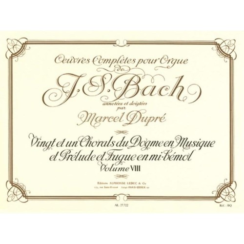 Johann Sebastian Bach - Oeuvres Completes Pour Orgue Volume 8 - utwory organowe Jana Sebastiana Bacha - opracowanie Marcel Dupre