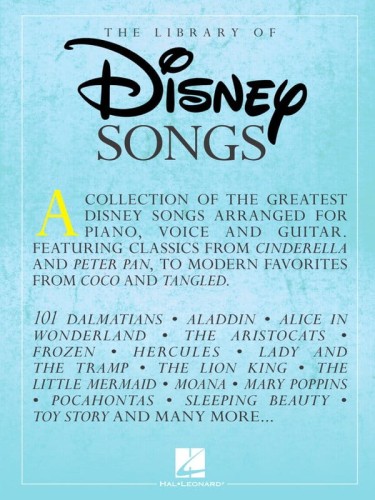 The Library of Disney Songs (PVG) - linia melodyczna, nuty na głos z fortepianem, akordy gitarowe, słowa piosenek