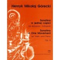 Sonatina w jednej części op. 8 na skrzypce i fortepian - nuty na skrzypce - Henryk Mikołaj Górecki