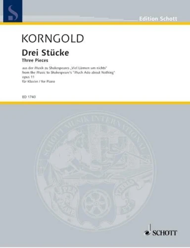 Erich Wolfgang Korngold: Three Pieces op. 11 from the Music to Shakespeare’s Much Ado about Nothing - nuty na fortepian