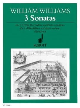 William Williams: 3 Sonatas for 2 Treble Recorders and Basso continuo - nuty na duet fletów prostych z fortepianem