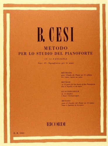 Beniamino Cesi: Metodo Per Lo Studio Del Pianoforte - Fascicolo 4 - szkoła gry na fortepianie