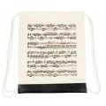 Muzyczny plecak worek materiałowy kremowy w nuty 44x37cm