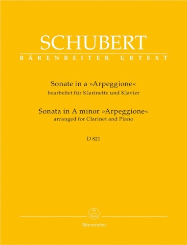 Franz Schubert: Sonate in a ‘Arpeggione’ bearbeitet fur Klarinette und Klavier - Sonata a-moll Arpeggione D 821 - nuty na klarnet i fortepian