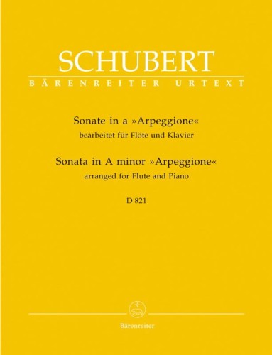 Franz Schubert: Sonate in a ‘Arpeggione’ bearbeitet fur Flote und Klavier - Sonata a-moll Arpeggione D 821 - nuty na flet poprzeczny i fortepian