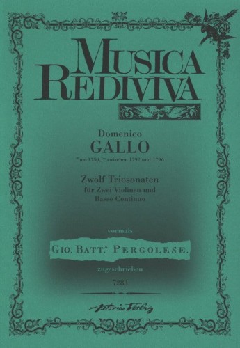 Domenico Gallo: Zwolf Triosonaten fur Zwei Violinen und Basso Continuo - nuty na dwoje skrzypiec i klawesyn lub fortepian