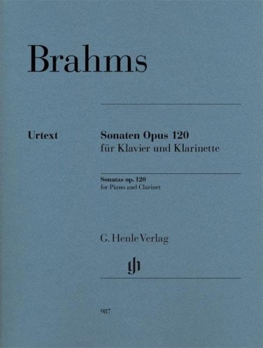 Johannes Brahms: Clarinet Sonatas op. 120, No. 1 in F minor and No. 2 in E flat major - dwie sonaty klarnetowe f-moll i Es-dur - nuty na klarnet i fortepian