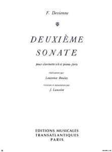Francois Devienne: Sonata for Clarinet and Piano No. 2 - nuty na klarnet i fortepian