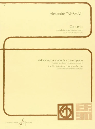 Aleksander Tansman: Concerto for Clarinet - nuty na klarnet i fortepian