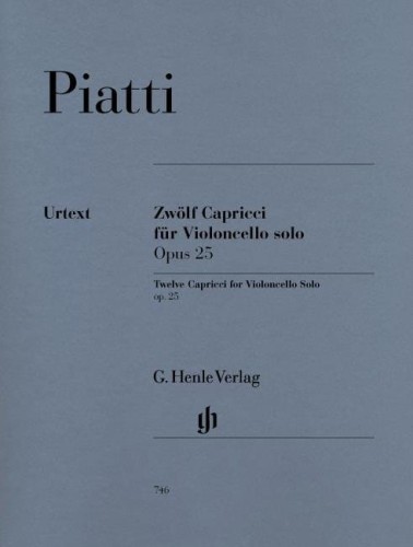 Carlo Alfredo Piatti: 12 Capricci op. 25 fur Violoncello solo - Twelve Caprices - Kaprysy - nuty na wiolonczelę solo